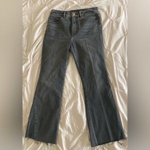 Express cropped flare high rise jeans